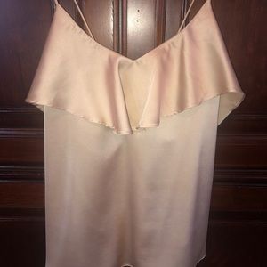 Anthropologie gold satin tank